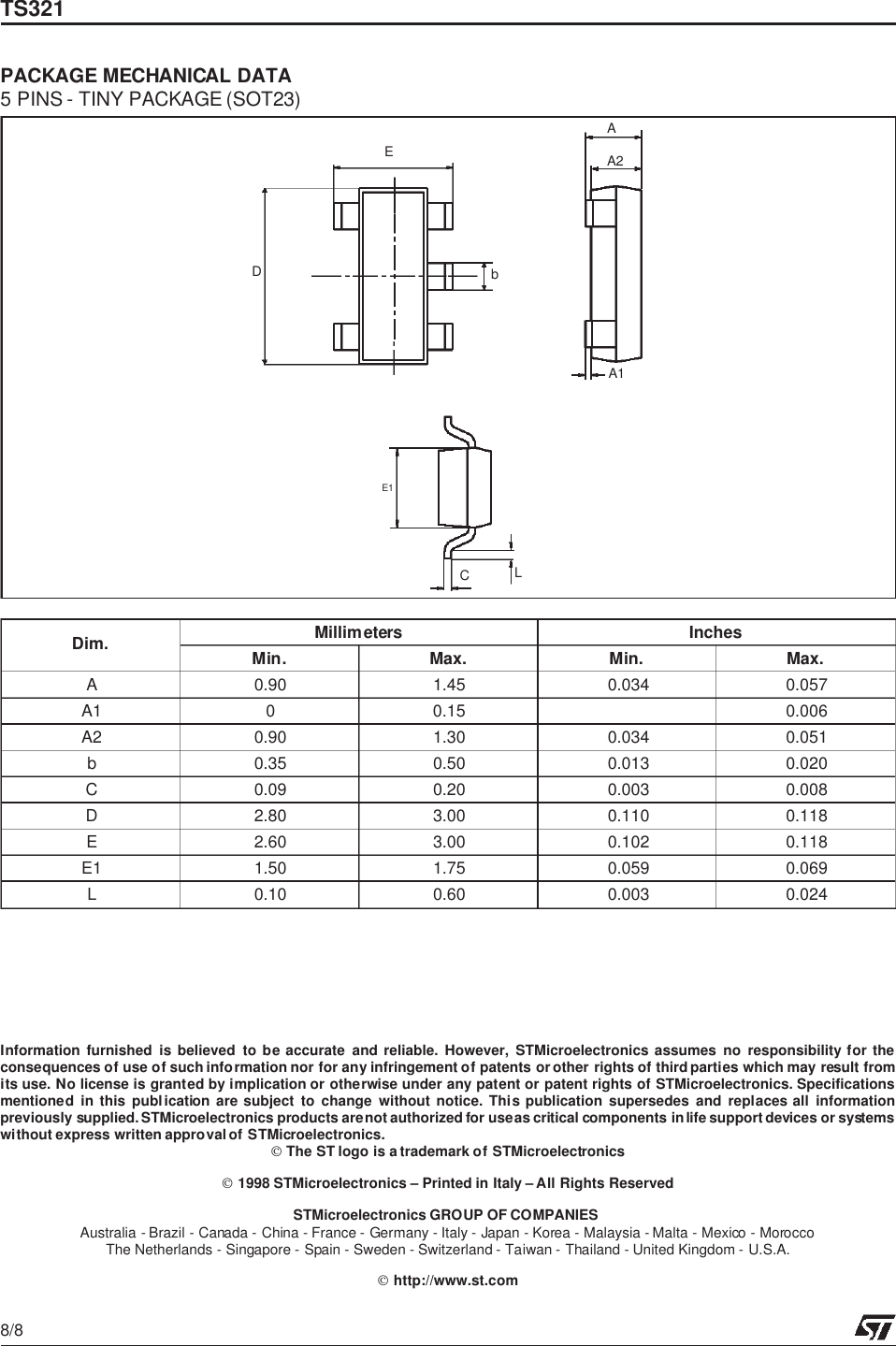 Page 8 of 9 - TS321 - Datasheet. Www.s-manuals.com. St321 St