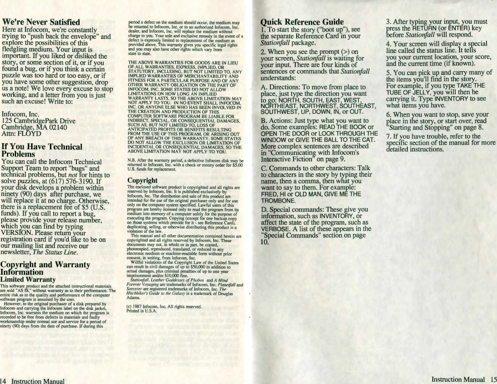 Page 8 of 9 - Stationfall Manual