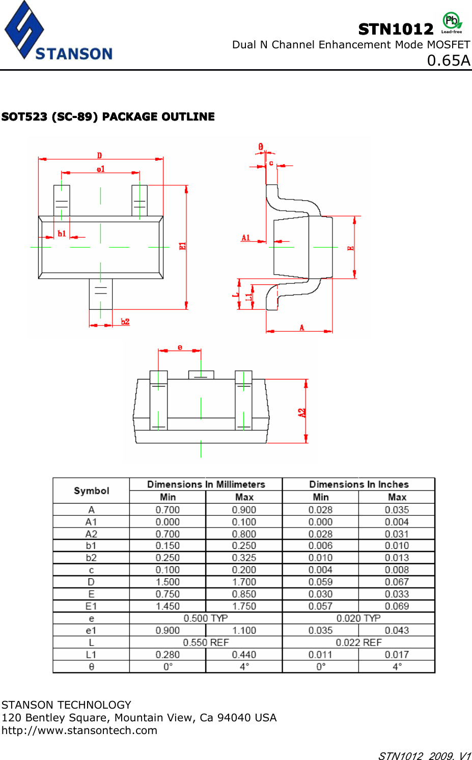 Page 6 of 7 - STN1012 - Datasheet. Www.s-manuals.com. Stanson