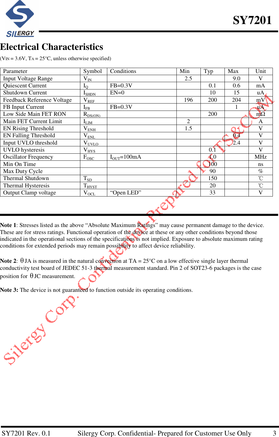 SY7201 Datasheet. Www.s Manuals.com. Silergy