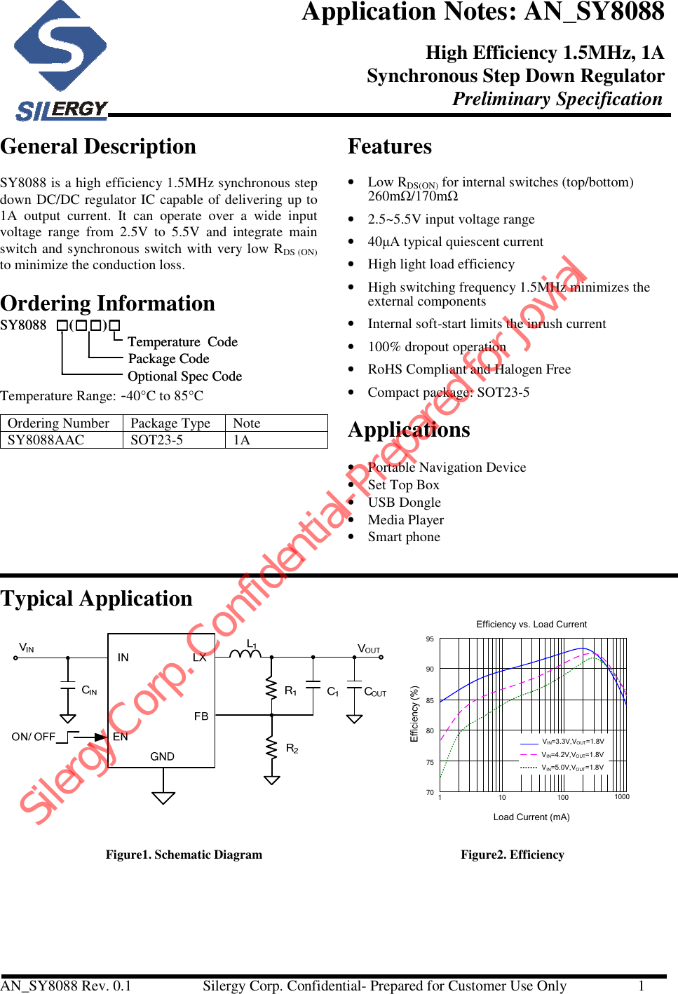 Page 1 of 8 - SY8088 - Datasheet. Www.s-manuals.com. Silergy