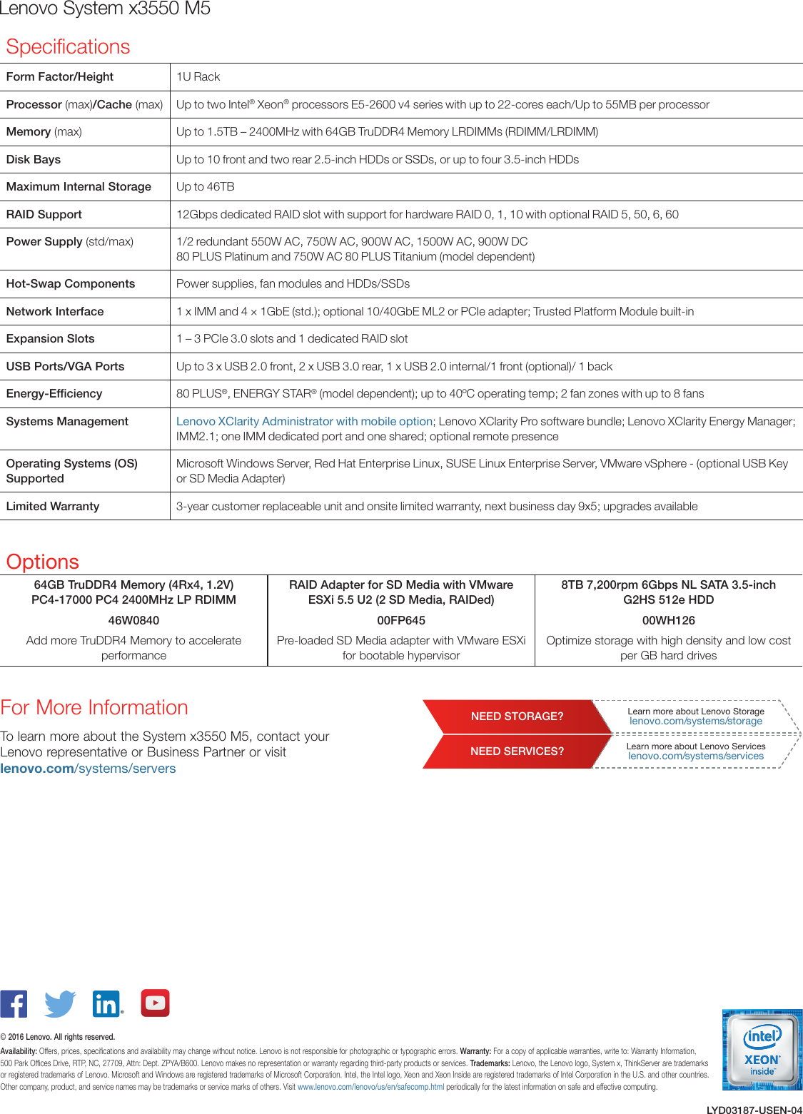 Page 2 of 2 - System-x3550-m5-datasheet