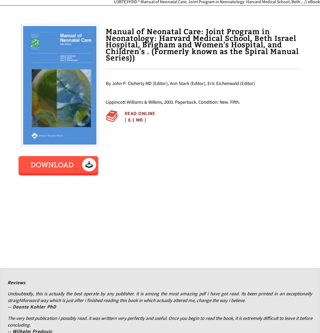 cloherty neonatology