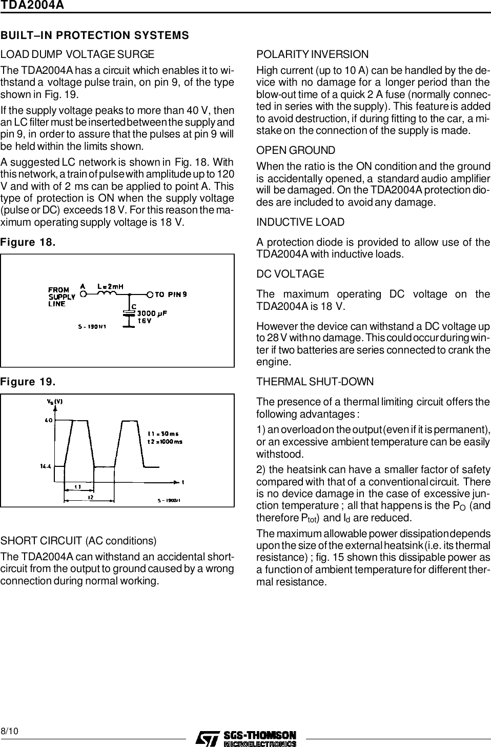 Page 8 of 11 - TDA2004A - Datasheet. Www.s-manuals.com. St