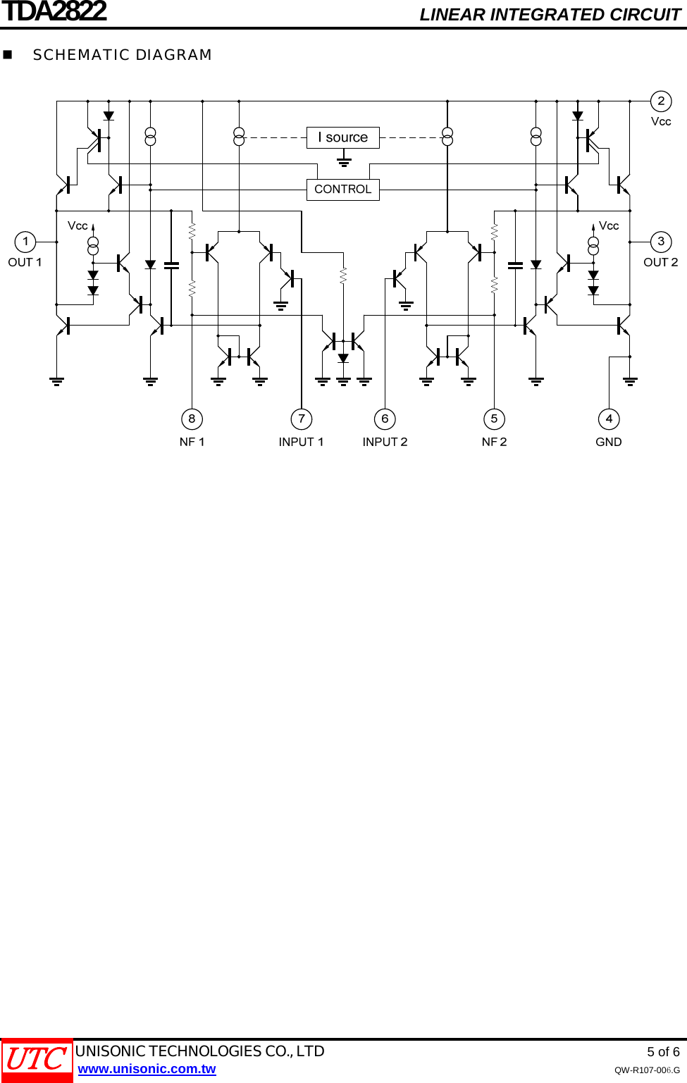 Page 5 of 7 - TDA2822 - Datasheet. Www.s-manuals.com. Utc