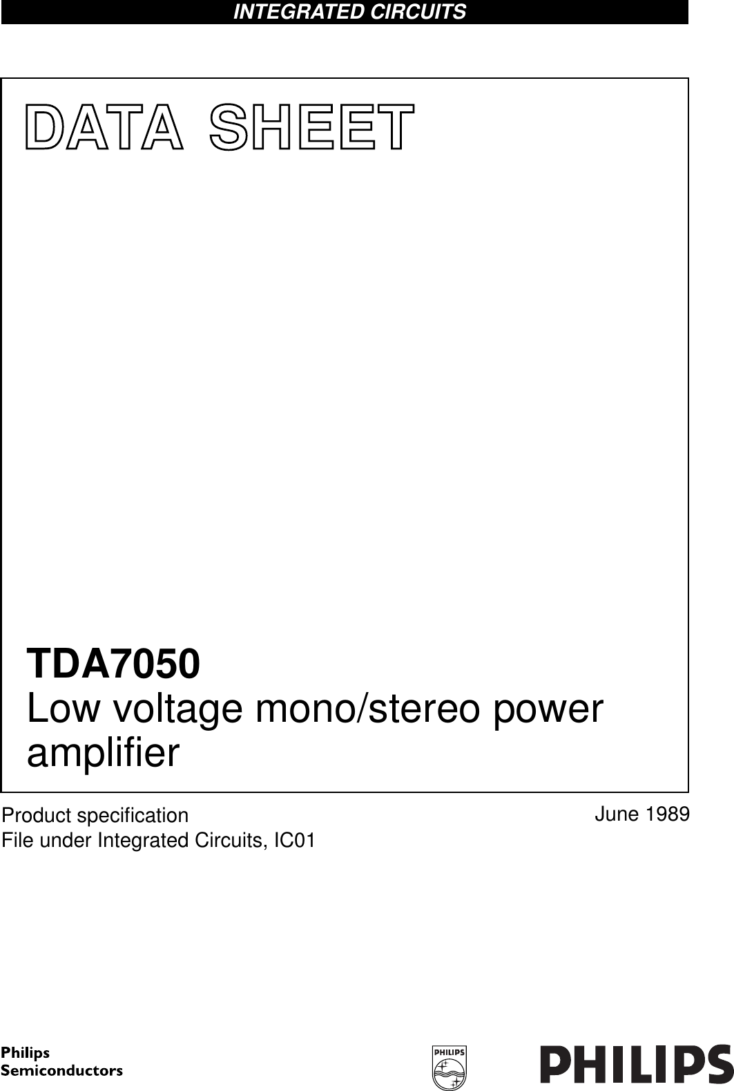 Page 1 of 9 - TDA7050 - Datasheet. Www.s-manuals.com. Philips