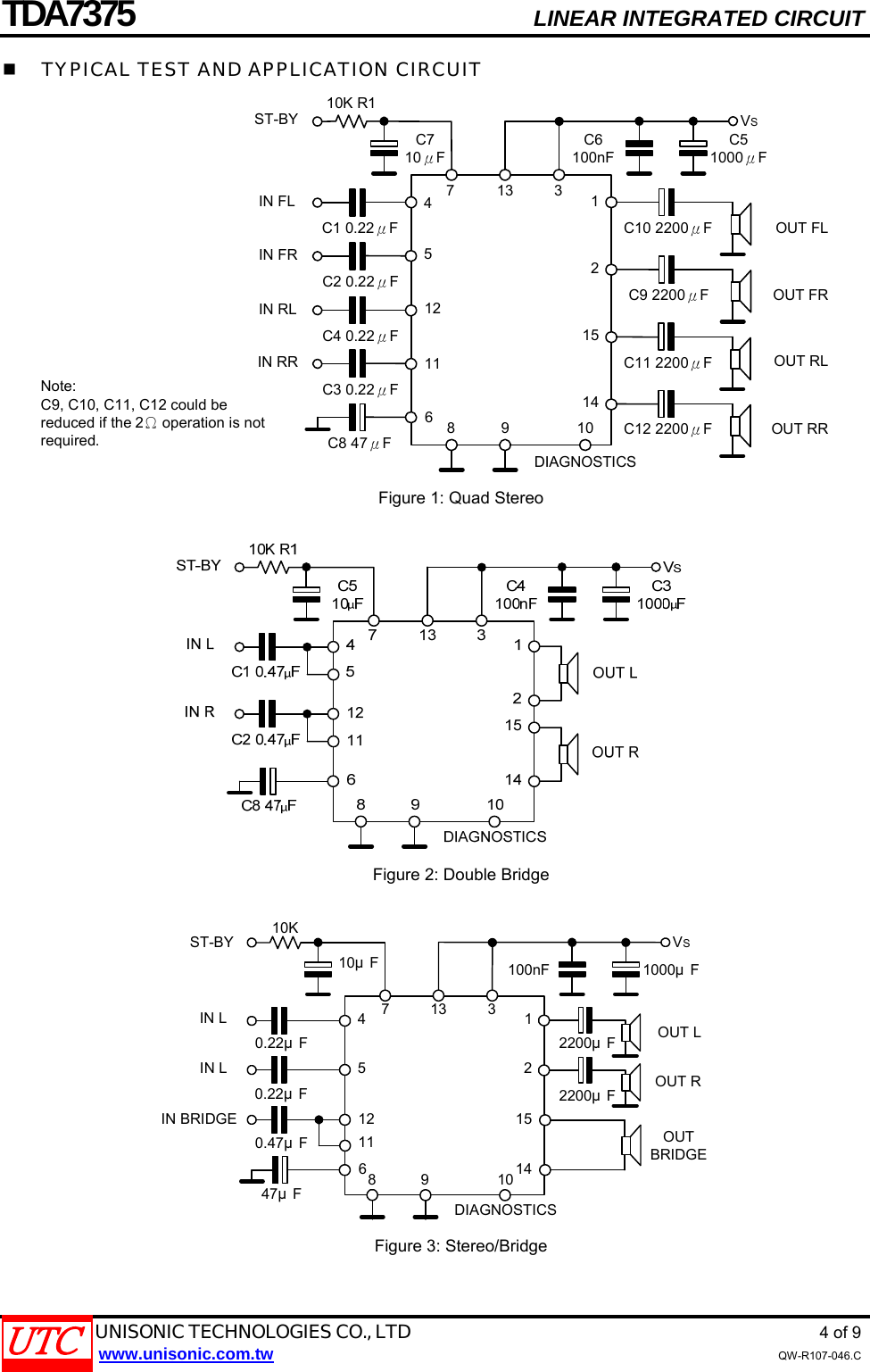 Page 4 of 10 - TDA7375 - Datasheet. Www.s-manuals.com. Utc