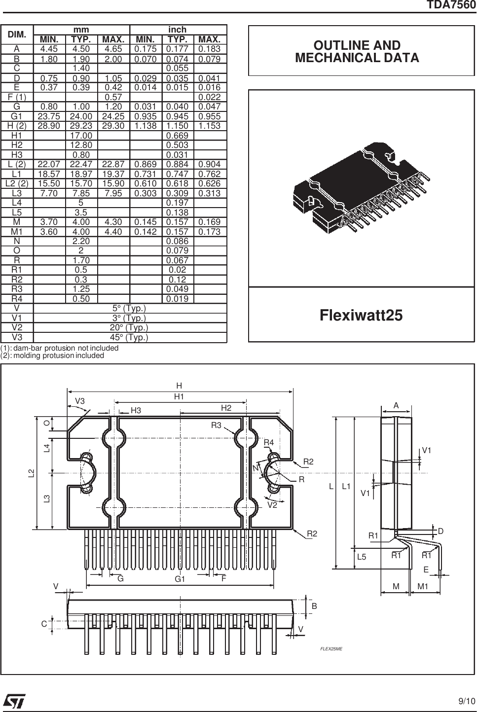 Page 9 of 11 - TDA7560 - Datasheet. Www.s-manuals.com. St