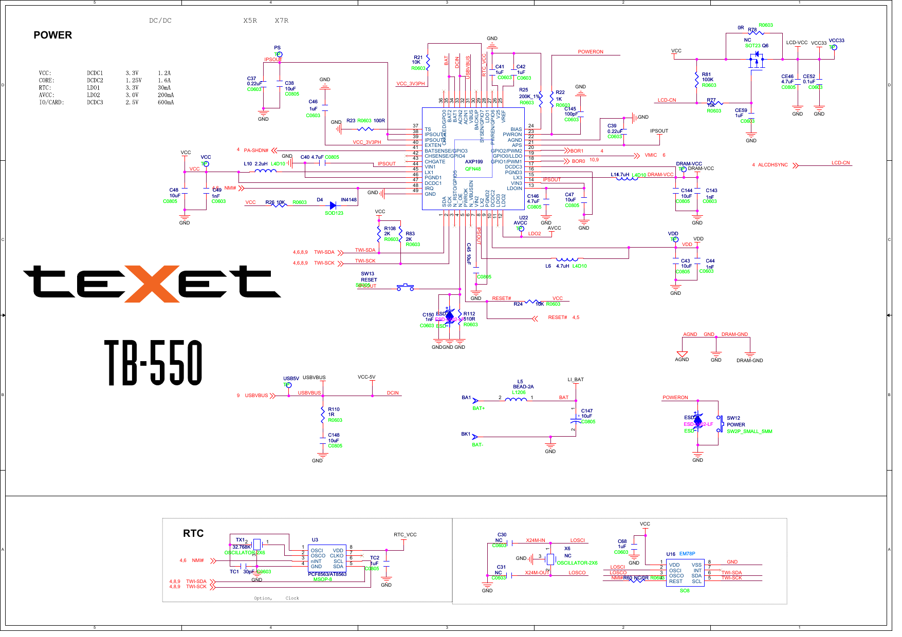 Page 1 of 12 - Texet TB-550 - Schematics. Www.s-manuals.com. Schematics