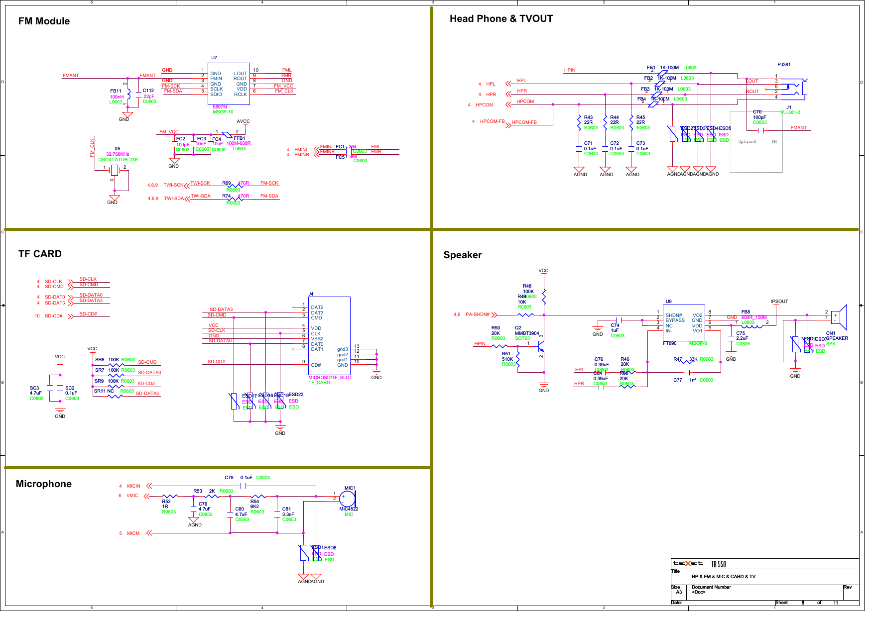Page 8 of 12 - Texet TB-550 - Schematics. Www.s-manuals.com. Schematics