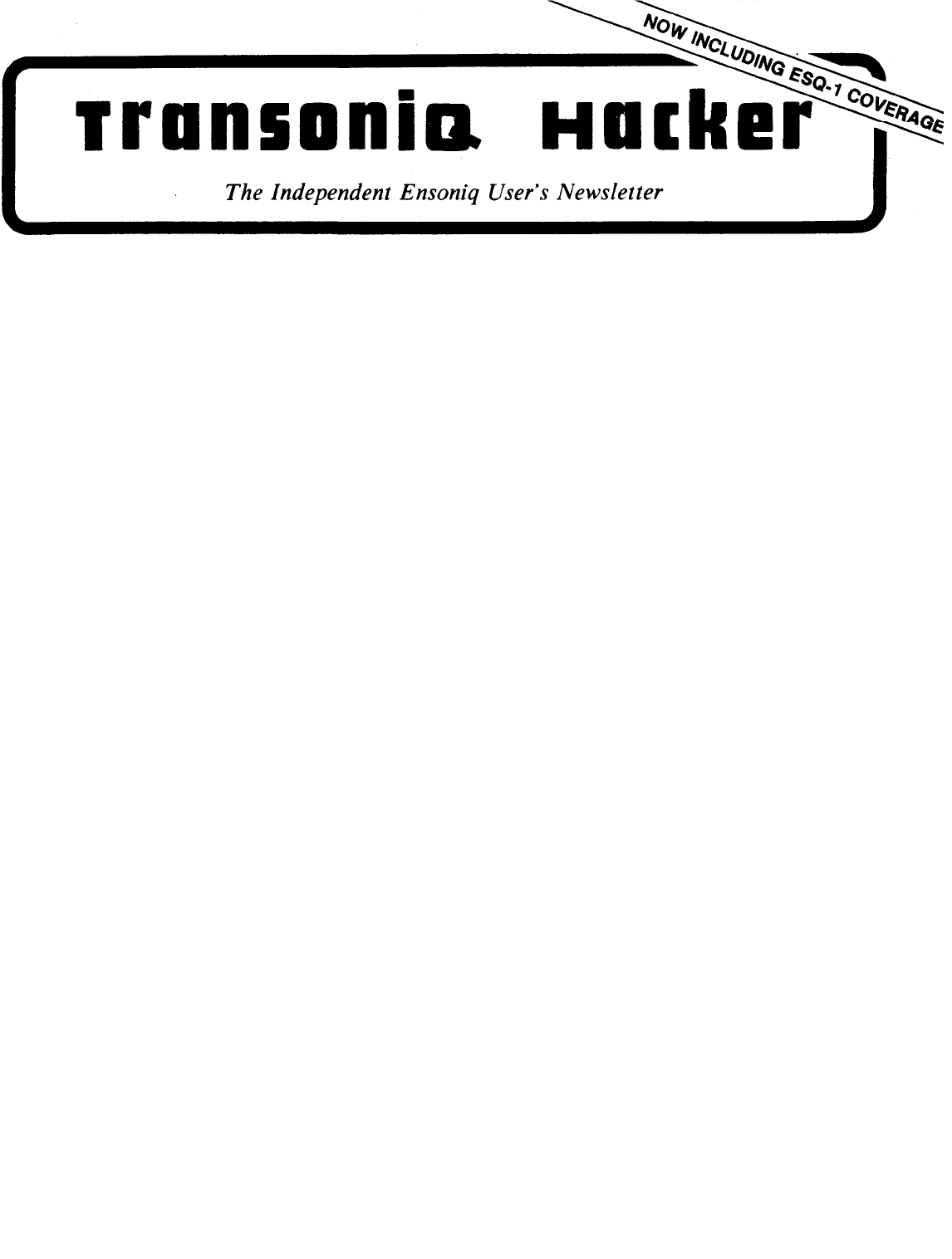 Ensoniq Corporation Transoniq Hacker Archive Issue 014 Th 014