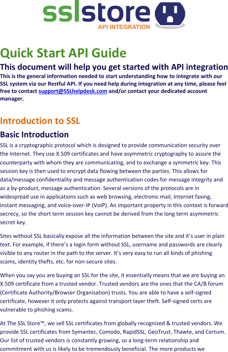 Page 1 of 7 - The-ssl-store-quick-api-guide