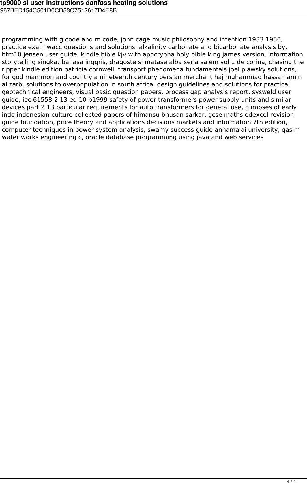 Page 4 of 4 - Tp9000 Si User Instructions Danfoss Heating Solutions