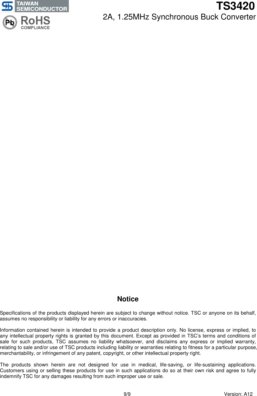 Page 9 of 10 - TS3420 - Datasheet. Www.s-manuals.com. Ra12 Ts