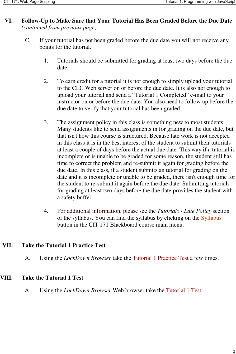 Page 9 of 9 - Tutorial 1 Instructions 01