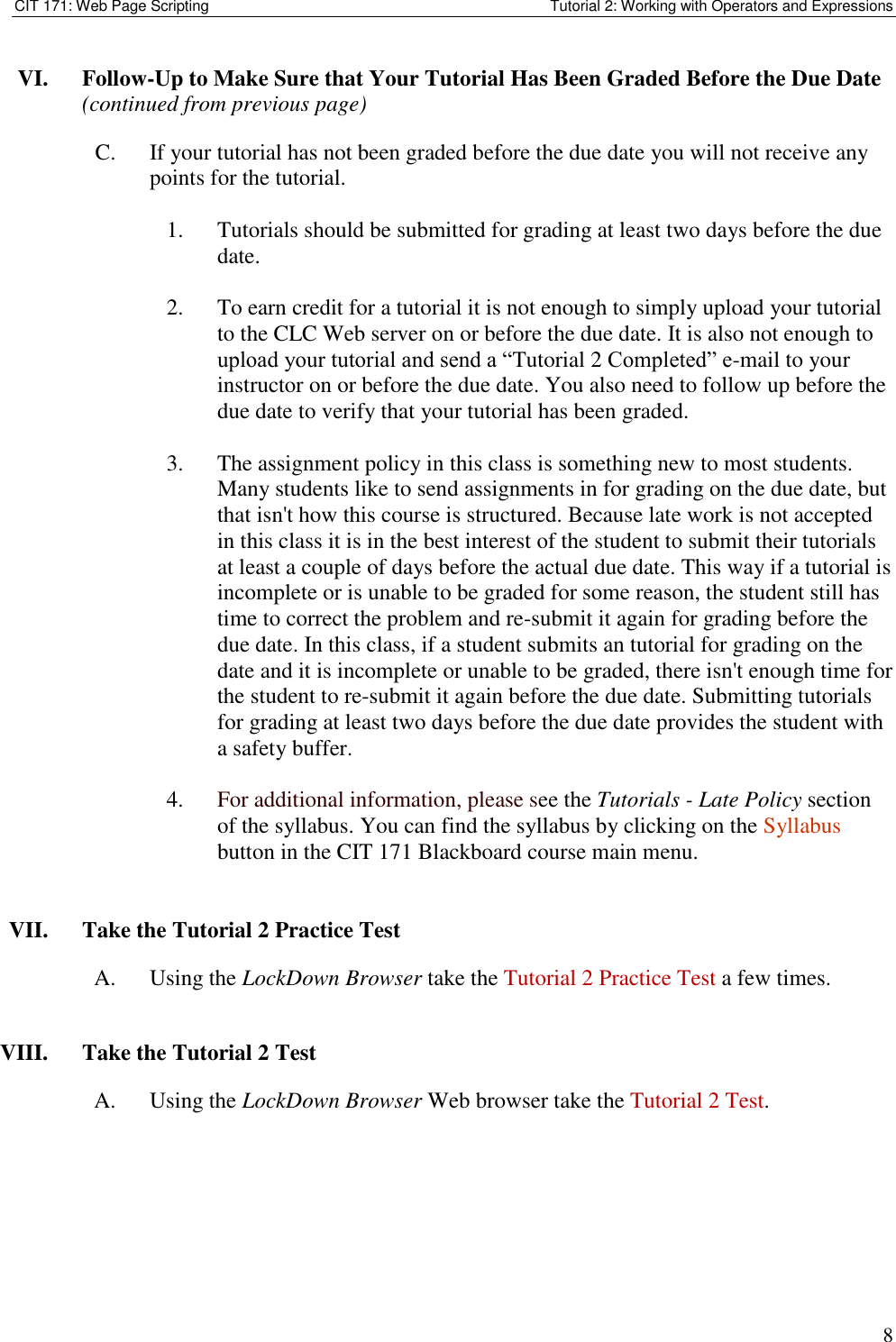 Page 8 of 8 - Tutorial 1 Instructions 02