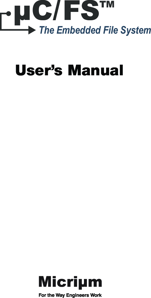 µC/FS User's Manual U C FS