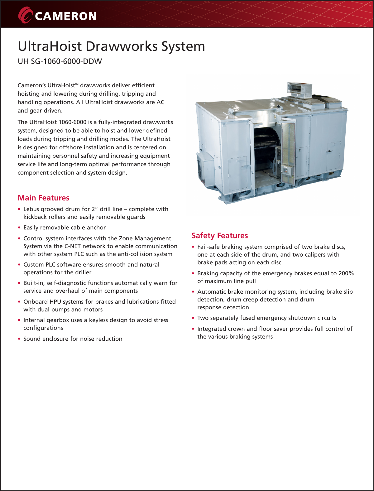 Page 1 of 2 - Ultra Hoist Drawworks System 1060-6000 Flyer Ultrahoist-drawworks-system-1060-6000-flyer