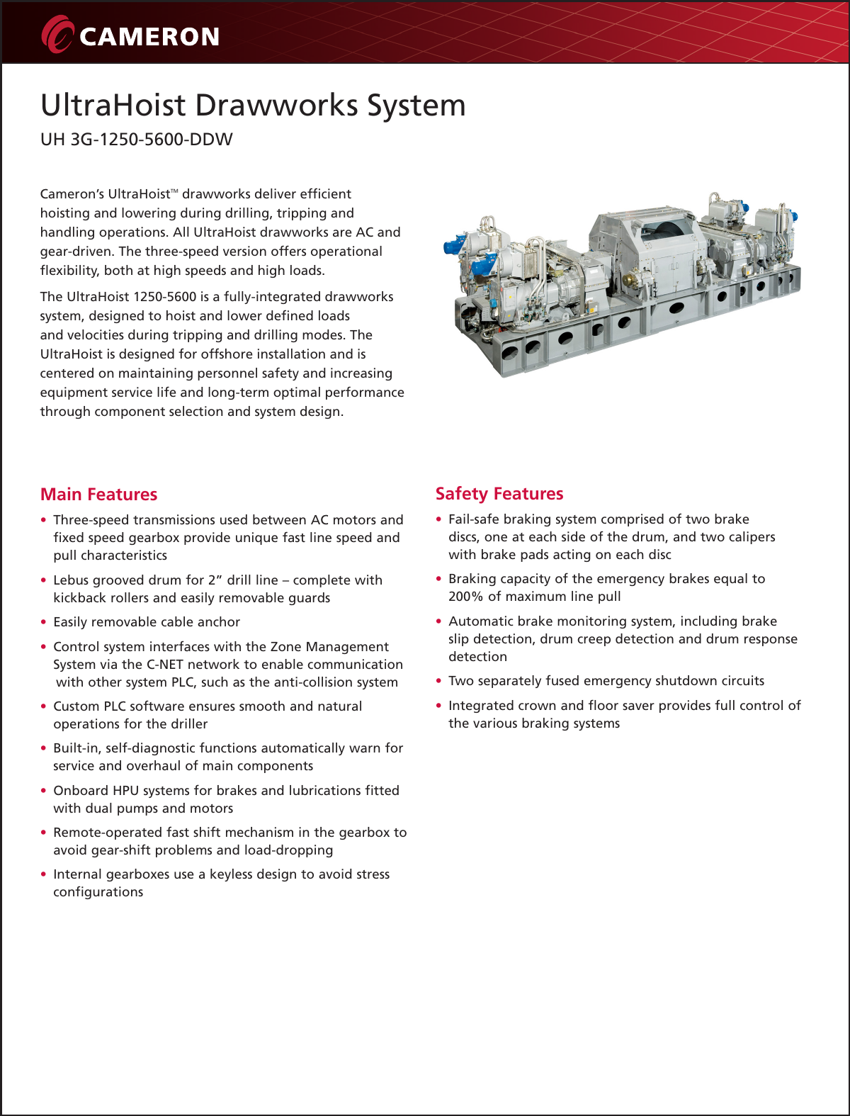 Page 1 of 2 - Ultra Hoist Drawworks System 1250-5600 Flyer Ultrahoist-drawworks-system-1250-5600