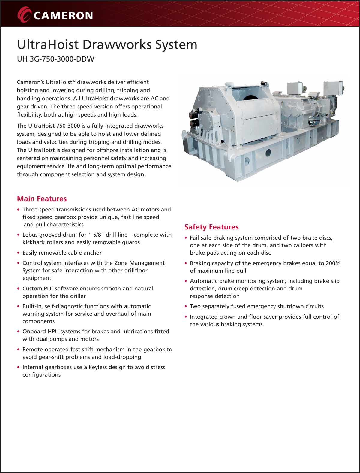 Page 1 of 2 - Ultra Hoist Drawworks System 750-3000 Flyer Ultrahoist-drawworks-system-750-3000-flyer