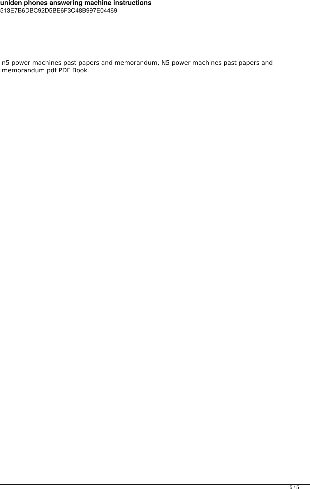 Page 5 of 5 - Uniden Phones Answering Machine Instructions