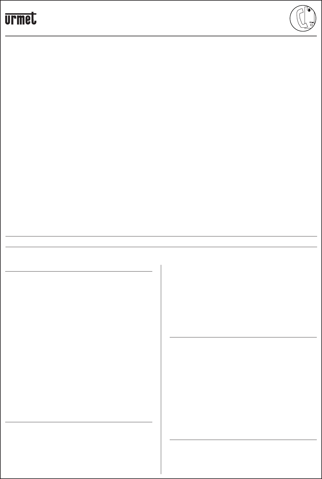 Connections Intercom Urmet