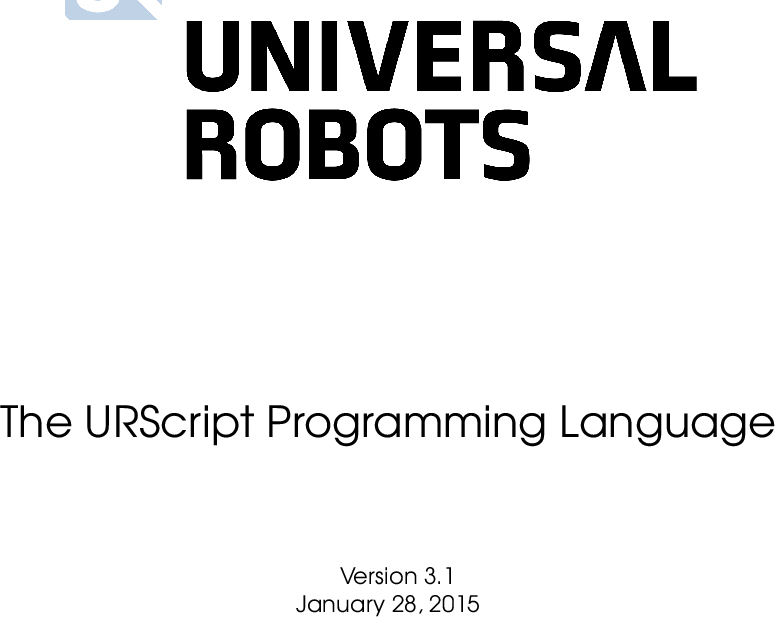 URScript API Reference Manual