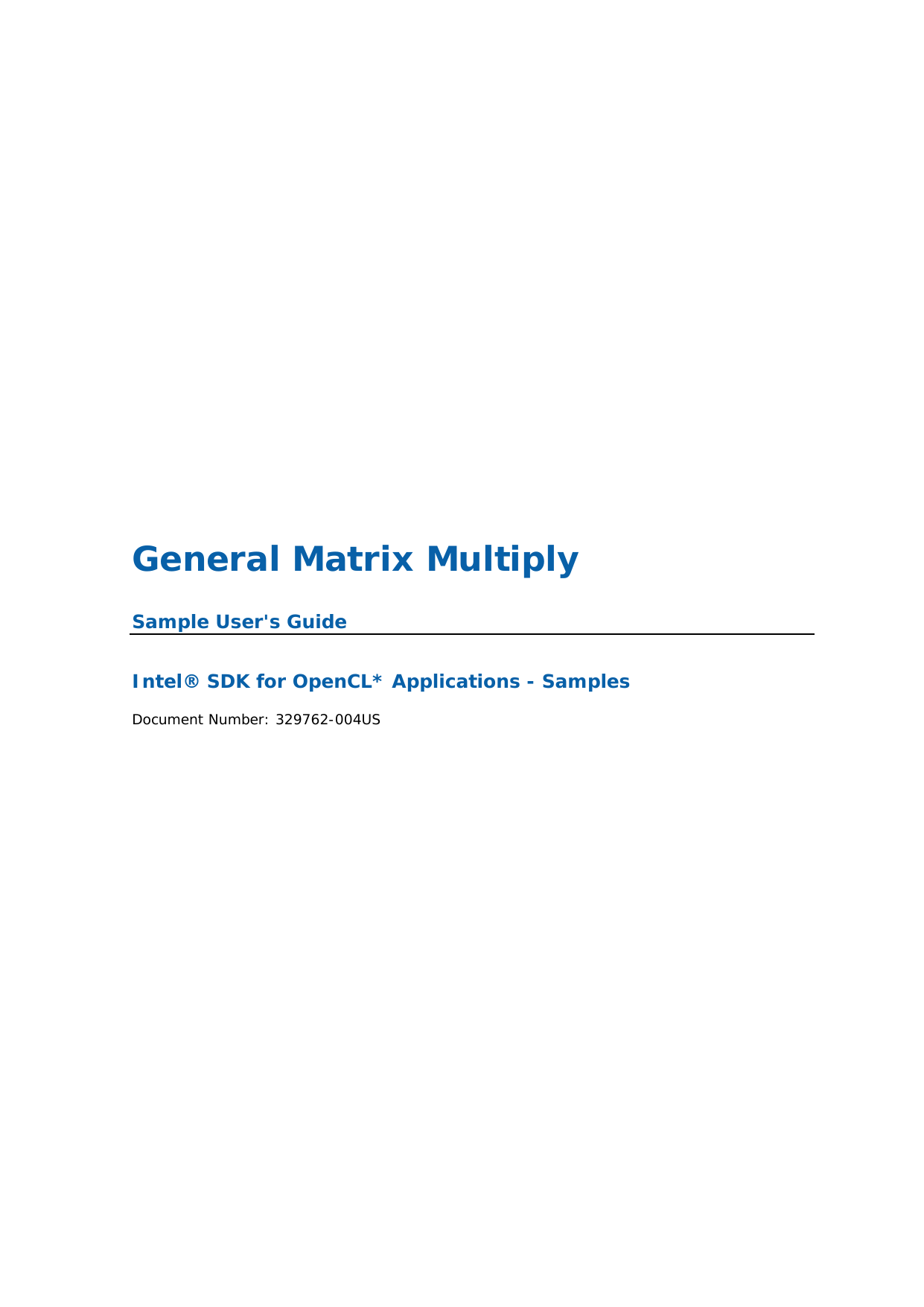 Page 1 of 11 - General Matrix Multiply - Sample User's Guide User