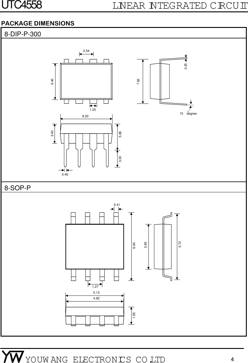 Page 4 of 5 - UTC4558 - Datasheet. Www.s-manuals.com. Youwang