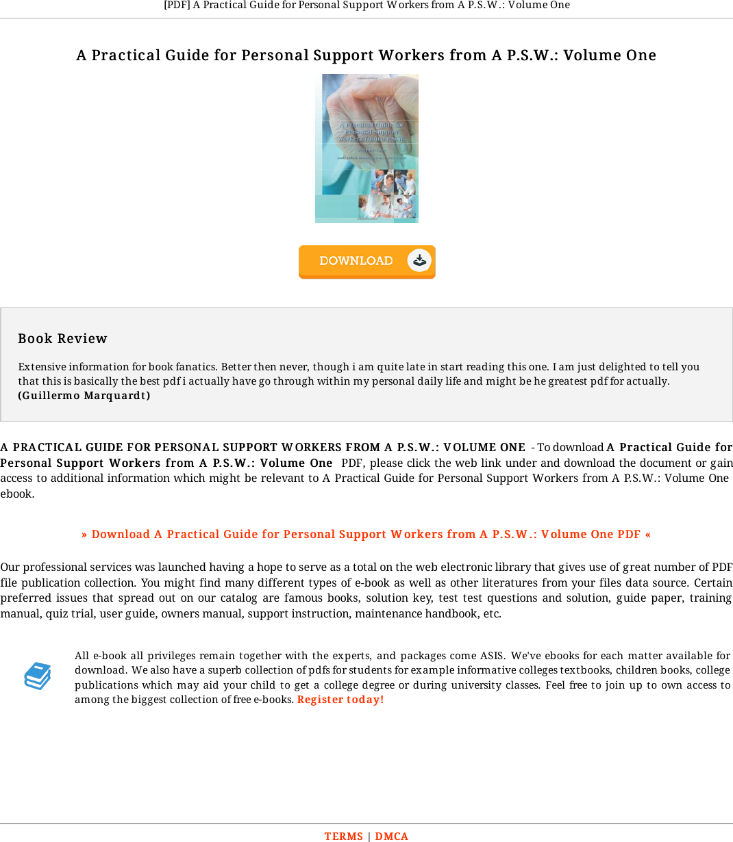 Page 1 of 1 - Read EBook « A Practical Guide For Personal Support Workers From P.S.W.: Volume One IHTARZKWG24C V ZSRICg0o6X-a-practical-guide-for-personal-support-workers-f-doc