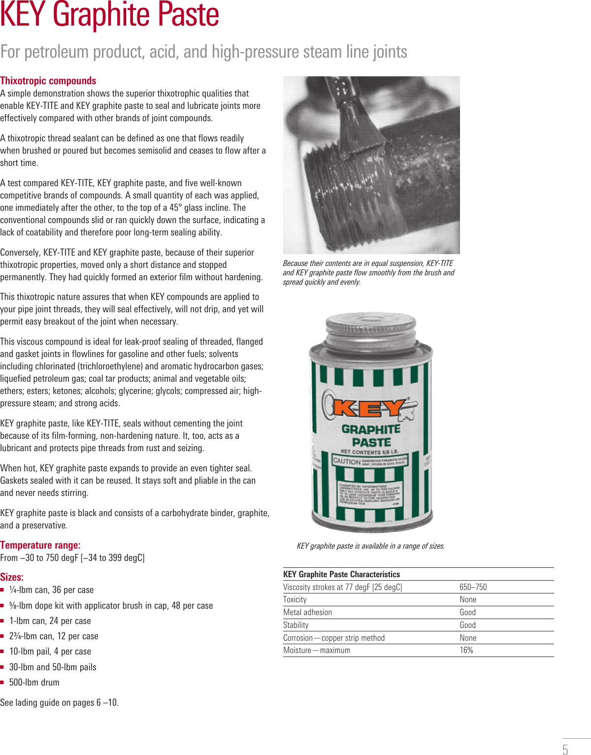 Page 5 of 12 - KEY Pipe Joint Compounds - WKM Valves Val-wkm-key-pipe-joints-compounds-brochure