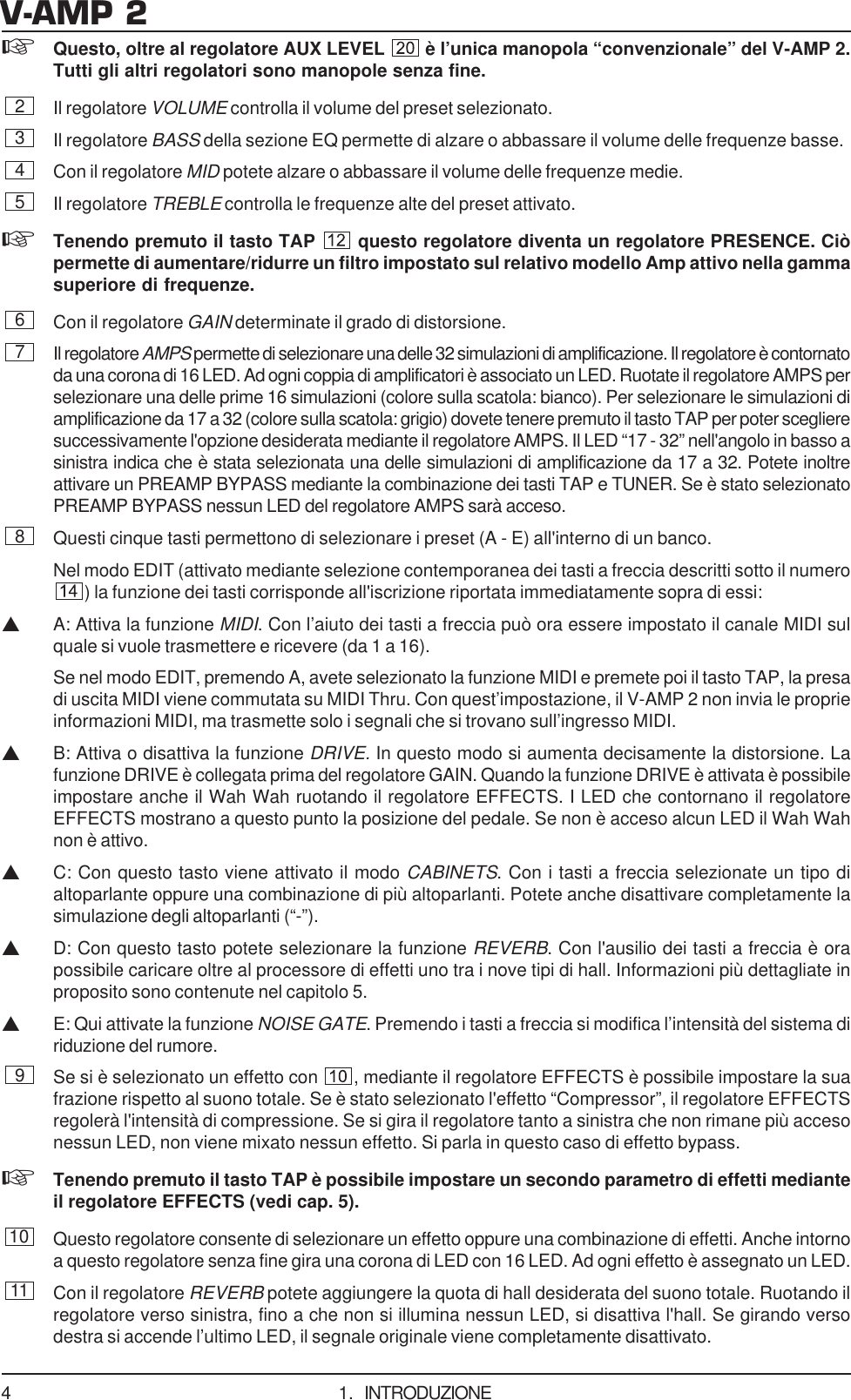 Page 4 of 11 - DATA-MANSHRT_V-AMP2_ITL_Rev_C Behringer V-AMP 2 User Manual (Italian) V-amp2 P0153 M It