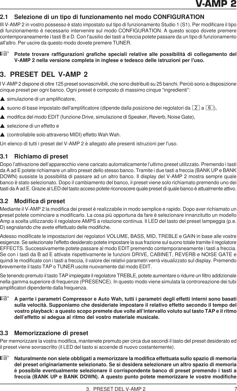 Page 7 of 11 - DATA-MANSHRT_V-AMP2_ITL_Rev_C Behringer V-AMP 2 User Manual (Italian) V-amp2 P0153 M It