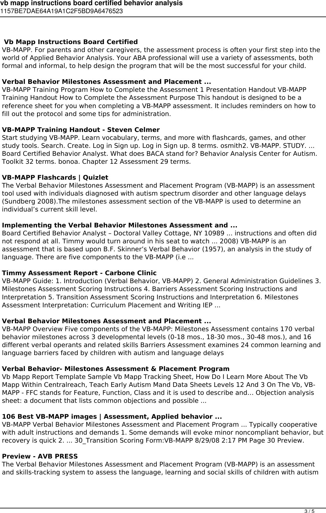 Page 3 of 5 - Vb Mapp Instructions Board Certified Behavior Analysis