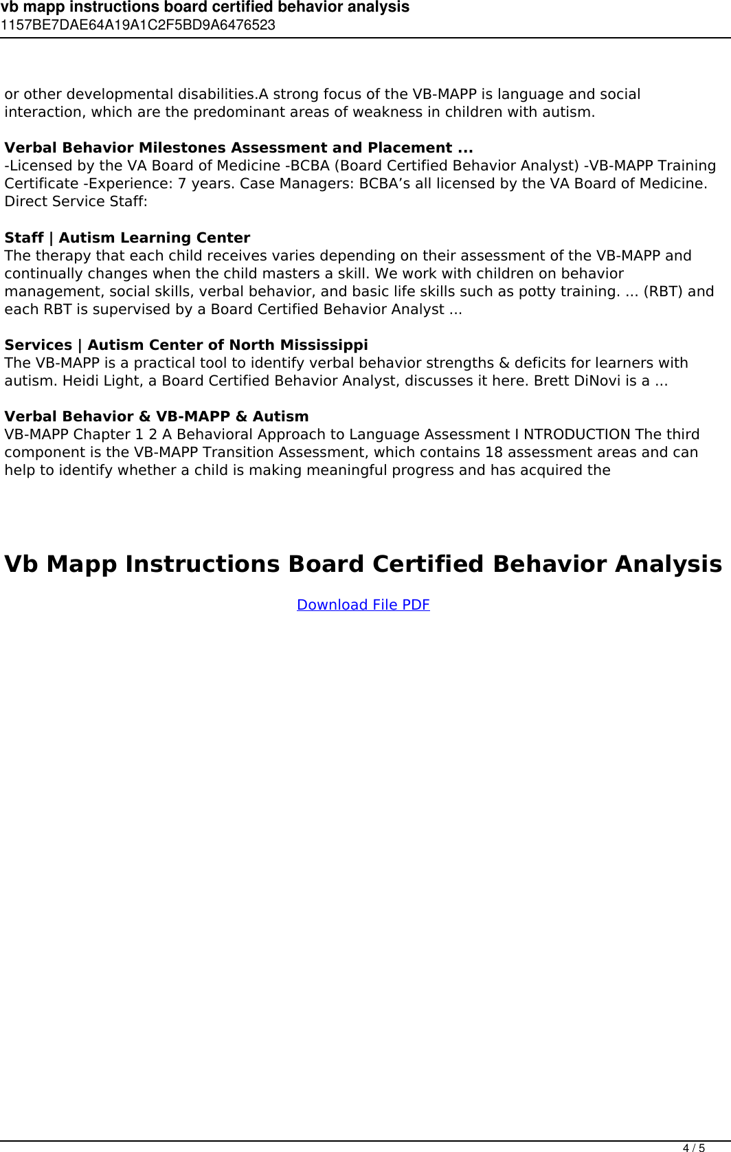 Page 4 of 5 - Vb Mapp Instructions Board Certified Behavior Analysis