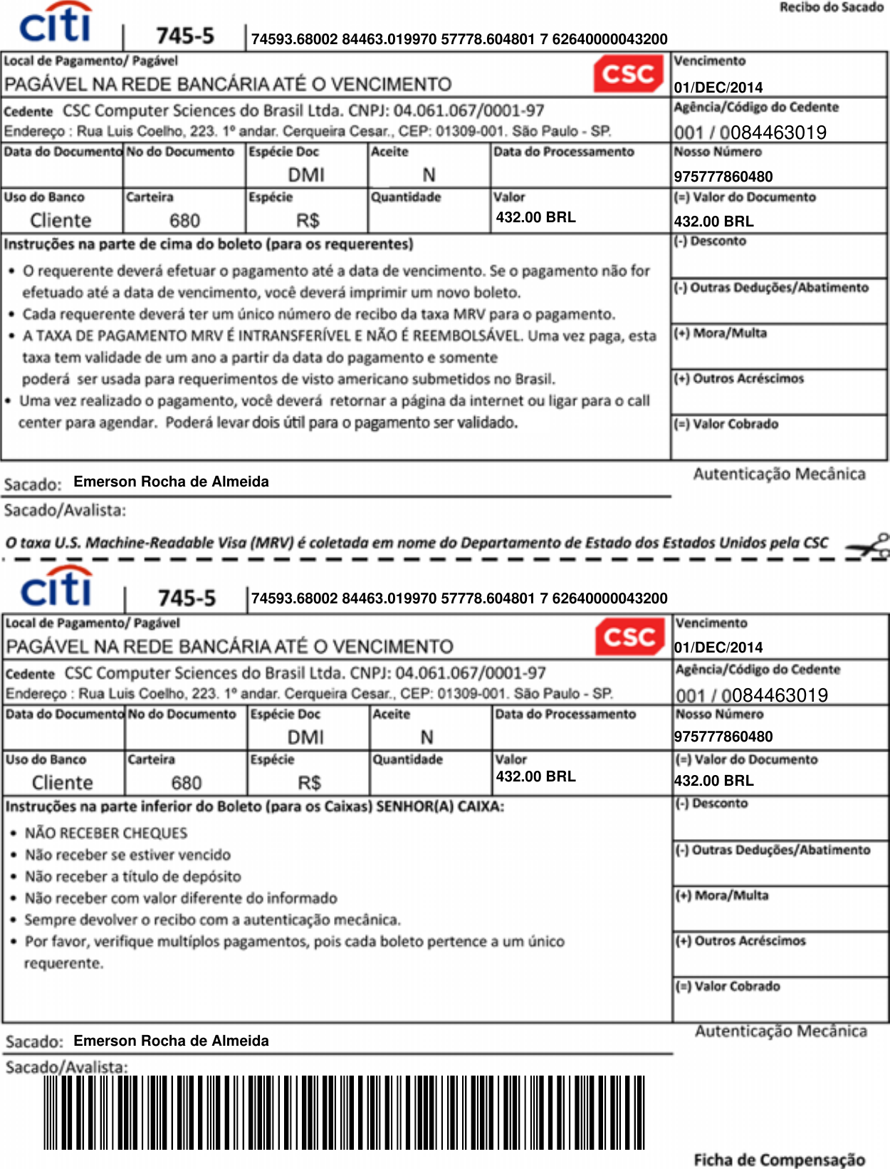 Visa Payment Instructions