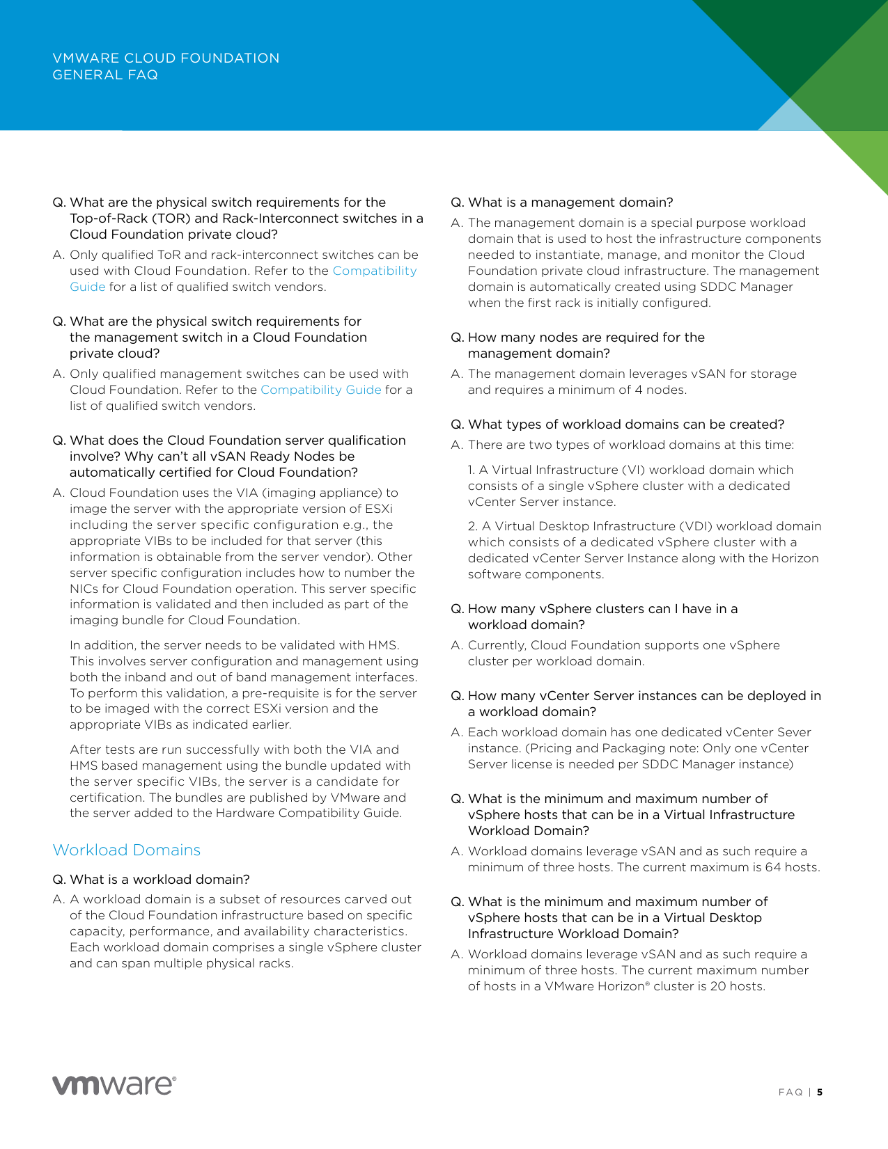 Page 5 of 7 - VMware Cloud Foundation General FAQ Vmware-cloud-foundation-faq