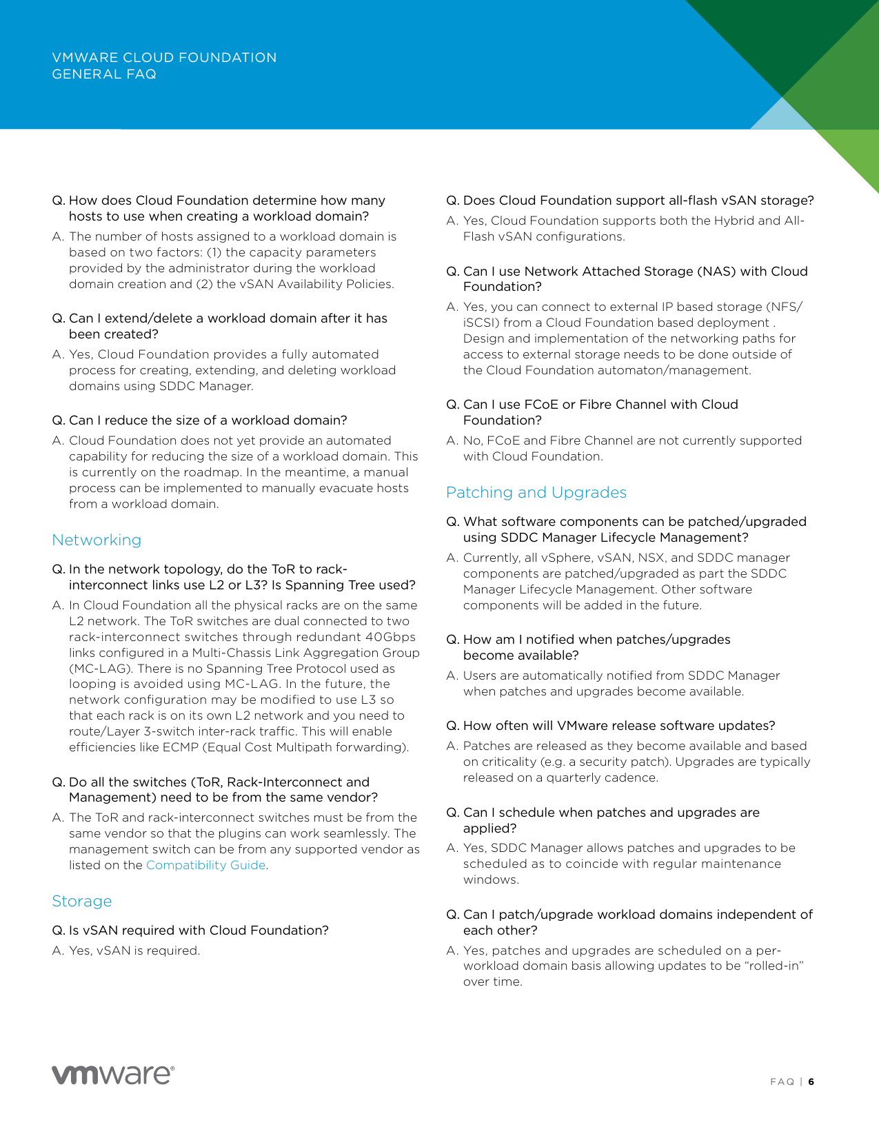 Page 6 of 7 - VMware Cloud Foundation General FAQ Vmware-cloud-foundation-faq