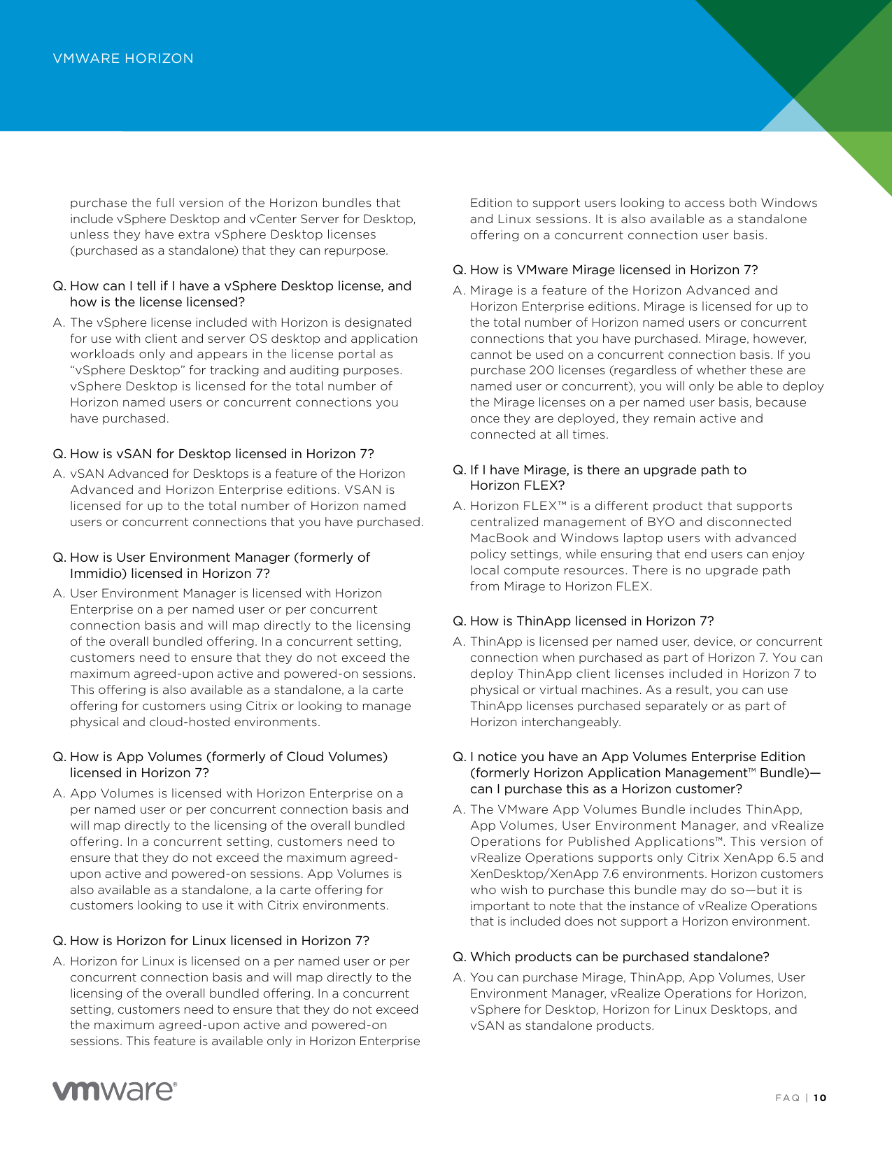 Page 10 of 12 - VMware Horizon 7 FAQ Vmware-horizon-7-faq