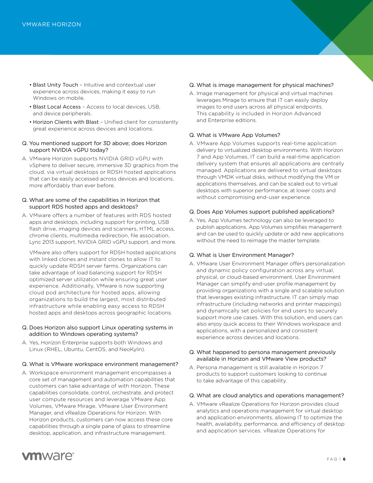 Page 6 of 12 - VMware Horizon 7 FAQ Vmware-horizon-7-faq