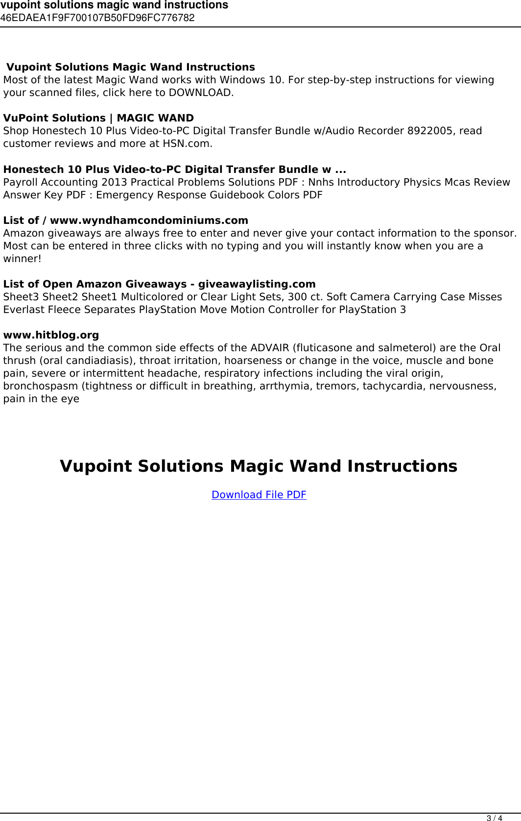 Page 3 of 4 - Vupoint Solutions Magic Wand Instructions