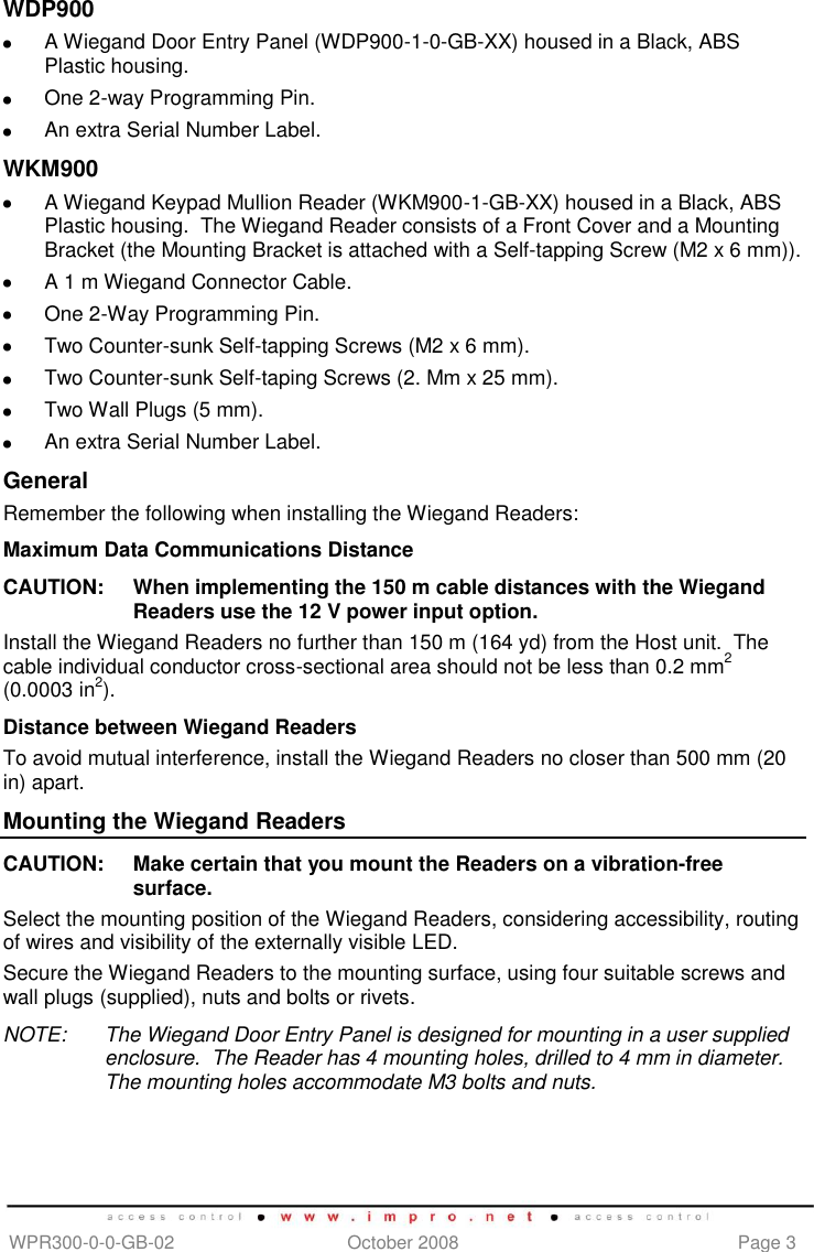 Page 3 of 12 - Wiegand Readers Reader Manuals