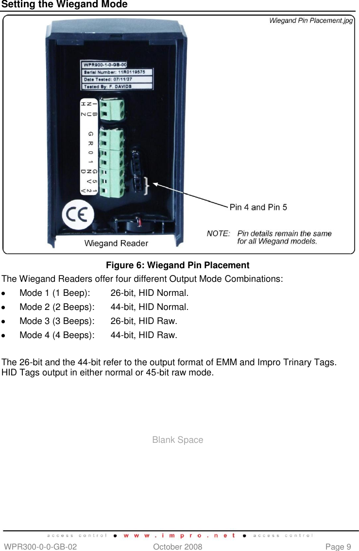 Page 9 of 12 - Wiegand Readers Reader Manuals