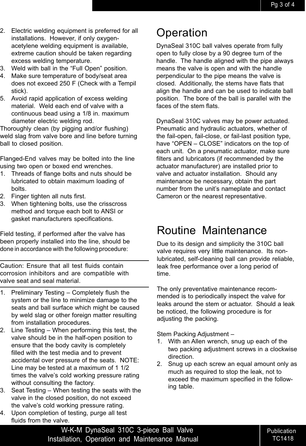 Page 3 of 4 - Graphic1 WKM Dyna Seal 310C Three-Piece Ball Valve IOM Wkm-dynaseal-310c-three-piece-ball-valve-iom