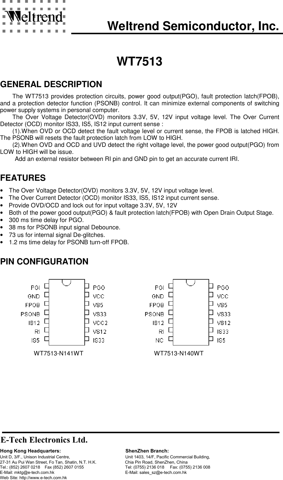 WT7513 Datasheet. Www.s manuals.com. Weltrend