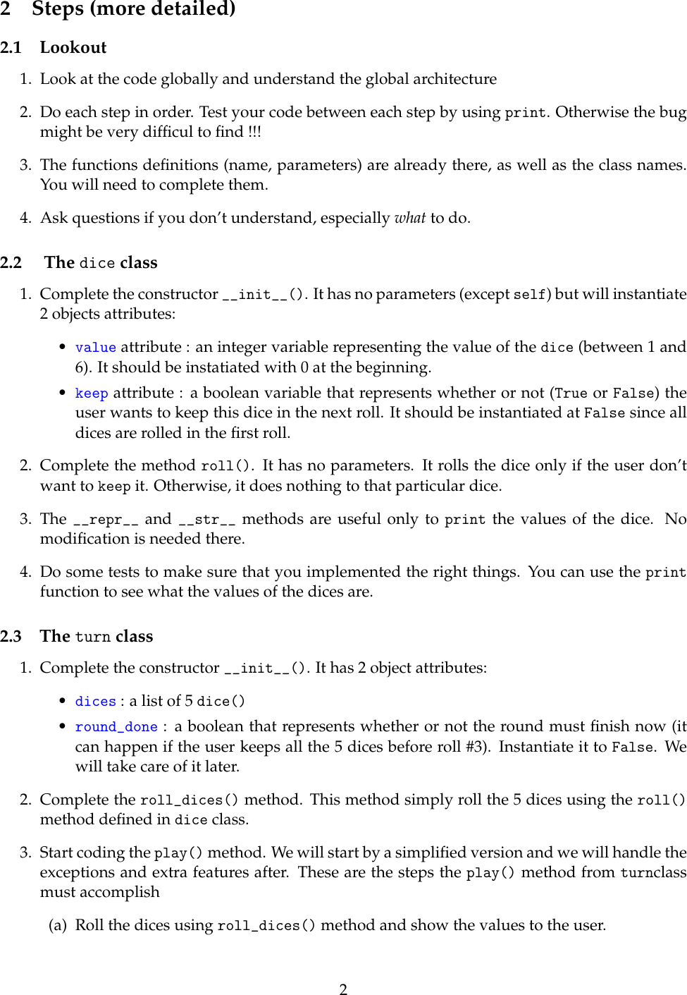 Page 2 of 5 - Yahtzee Instructions