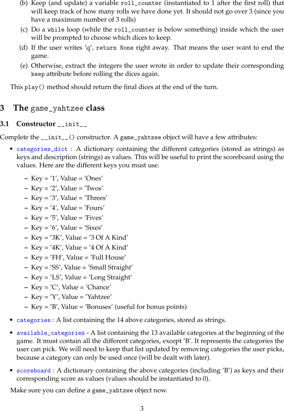Page 3 of 5 - Yahtzee Instructions