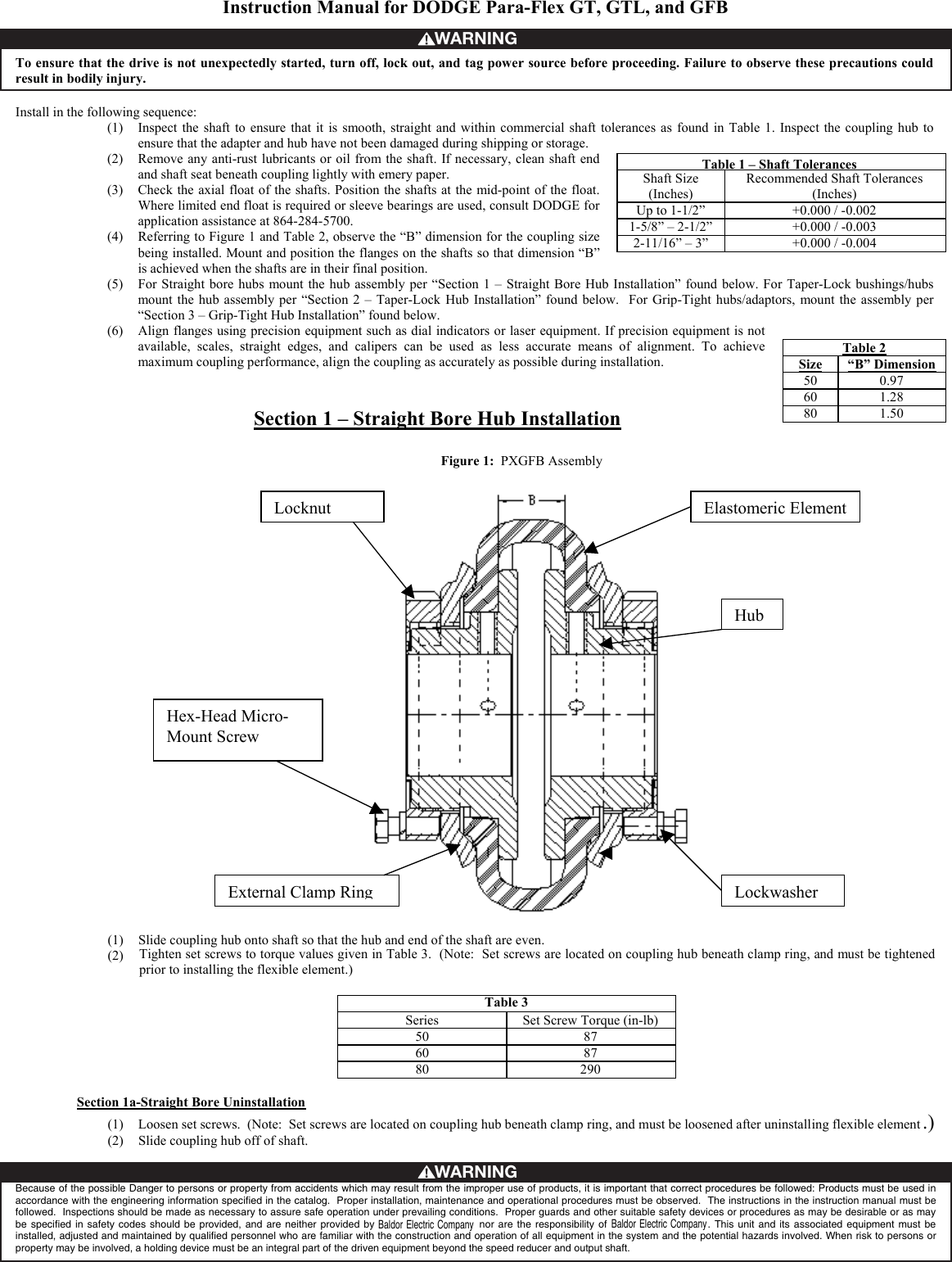 Page 1 of 4 - Dodge Dodge-Para-Flex-Gfb-Users-Manual-  Dodge-para-flex-gfb-users-manual