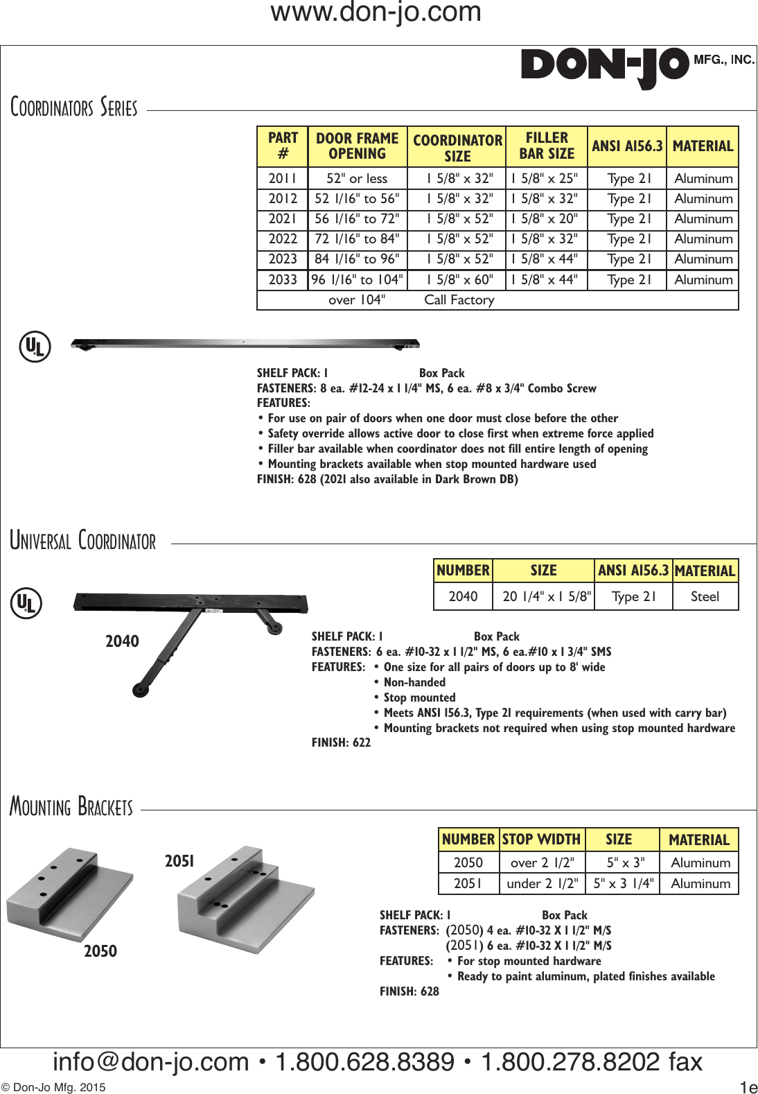 Page 3 of 8 - Don Jo  2015 Don-Jo Door Controls Product Catalog