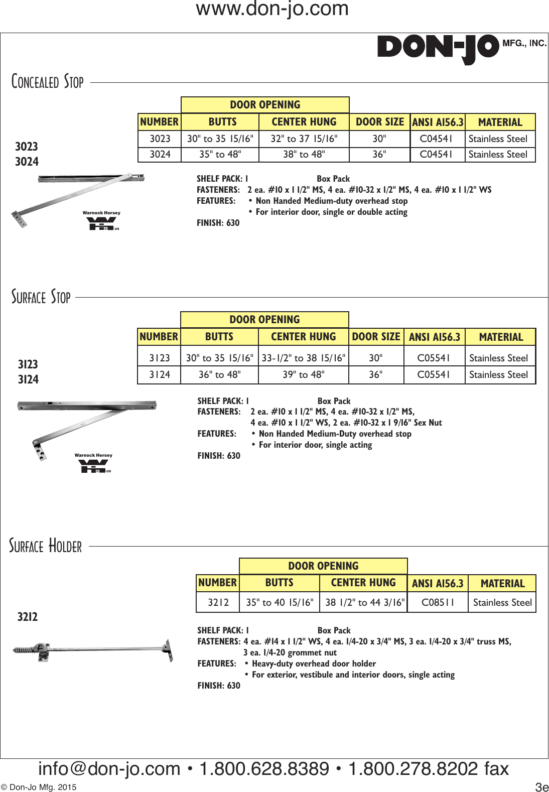 Page 5 of 8 - Don Jo  2015 Don-Jo Door Controls Product Catalog